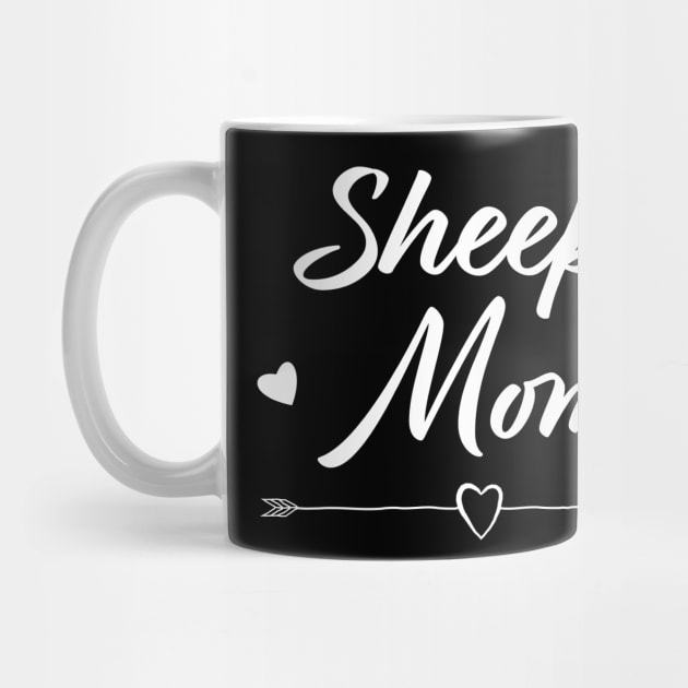 Sheep Mom Hearts Love Female Farming Animals Gift by JeZeDe